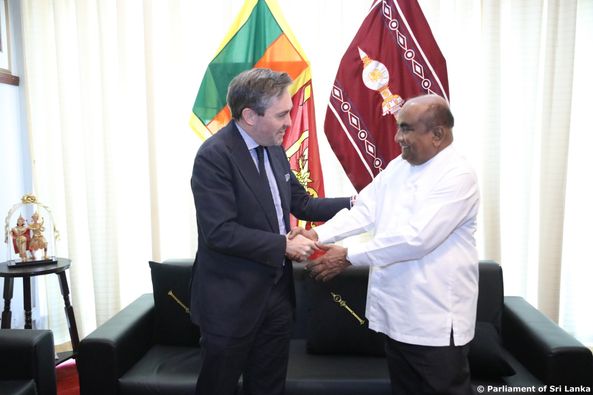 United Nations Resident Coordinator in Sri Lanka meets with Hon. Mahinda Yapa Abeywardana, the Speaker.