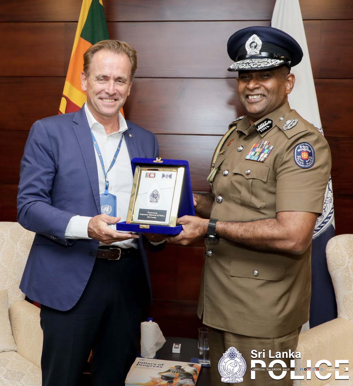UN Resident Coordinator Marc-André Franche meets the Inspector General of Police