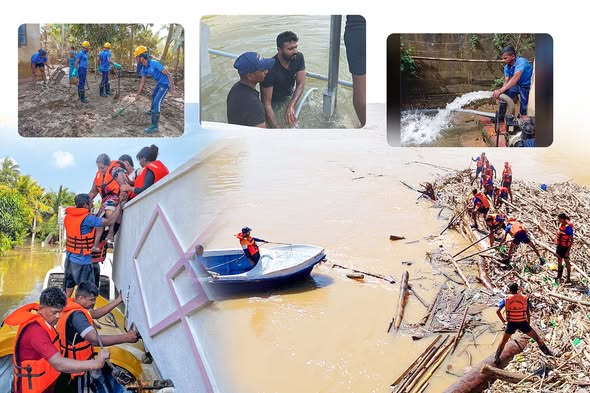 ගංවතුරෙන් ආපදාවට පත් ජල පවිත්‍රාගාරයන්ගේ දිය ය‍ට නඩත්තු කටයුතු සඳහා නාවික හමුදා කිමිදුම් සහය