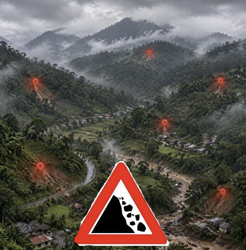 රත්නපුර දිස්ත්‍රික්කයේ ප්‍රාදේශීය ලේකම් කොට්ඨාස 6කට නායයෑමේ රතු අනතුරු ඇඟවීම්