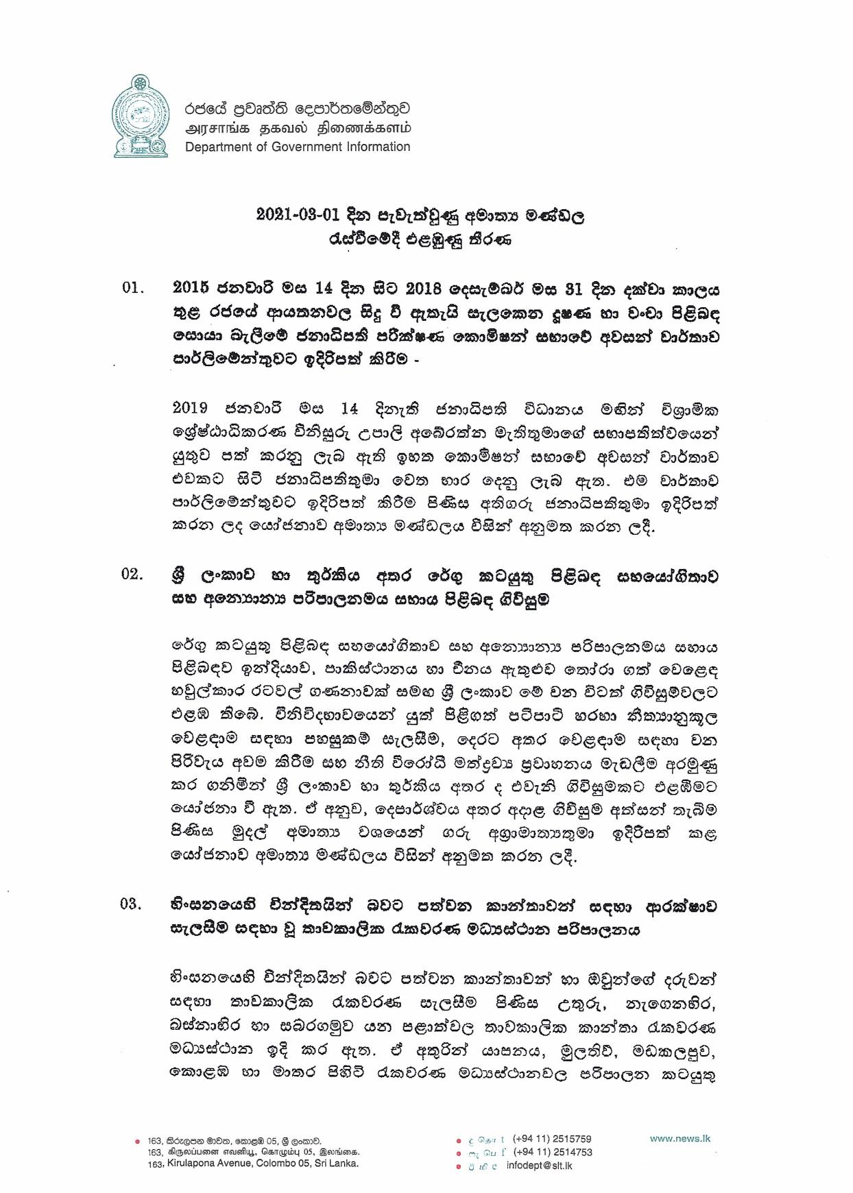 Cabinet Decision on 01.03.2021 page 001